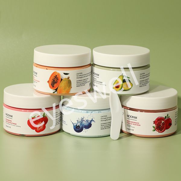 

fruit mud mask deep clean smoothing strawberry blueberry papaya avocado pomegranate masks mud