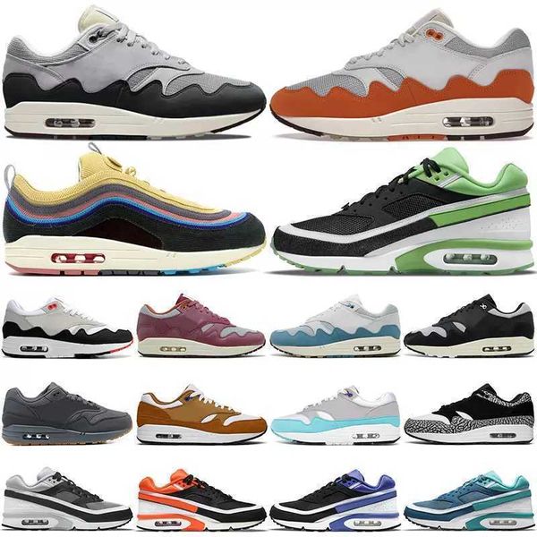 

concepts x 1 sneakers patta x 87 mens running shoes brown monarch far out heavy mellow unc aqua noise sean wothespoon bred men women, Black