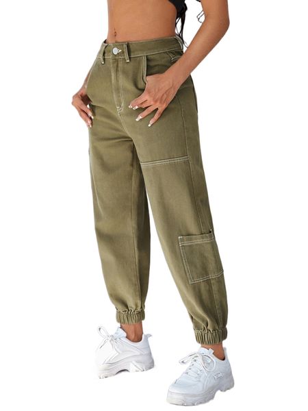 

pocket side jogger jeans 849m#, Blue