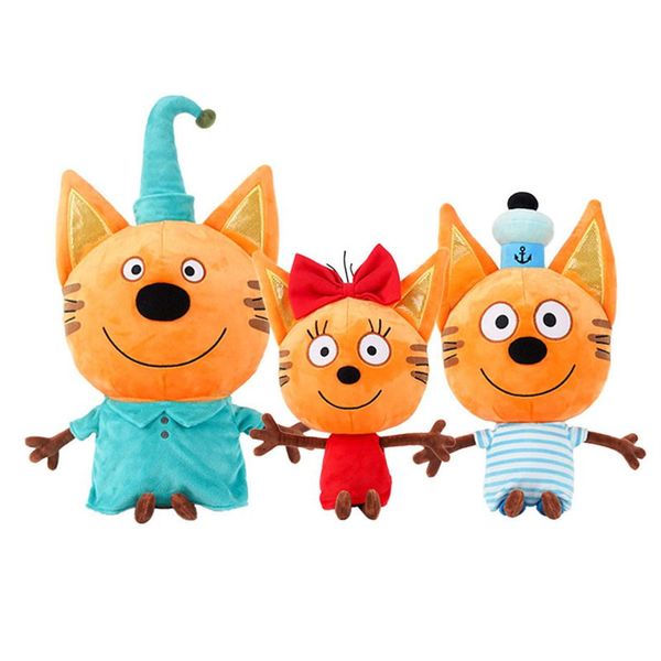 

2019 new 27-33cm russian three happy cats kid-e-cats cookie candy pudding plush doll action figure children toy christmas gift354l