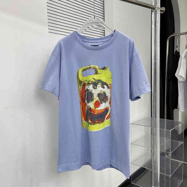 

women's t-shirt ce detergent printing clown face graffiti short sleeve t-shirt grey blue fresh tee, White