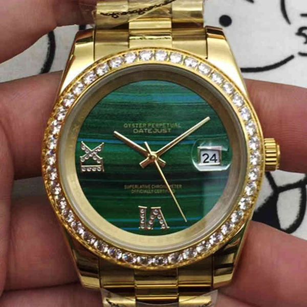 

rolesx uxury watch date gmt luxury mens mechanical watch automatic log pearl gold green shell full-automatic geneva es for men swiss wristwa, Slivery;brown