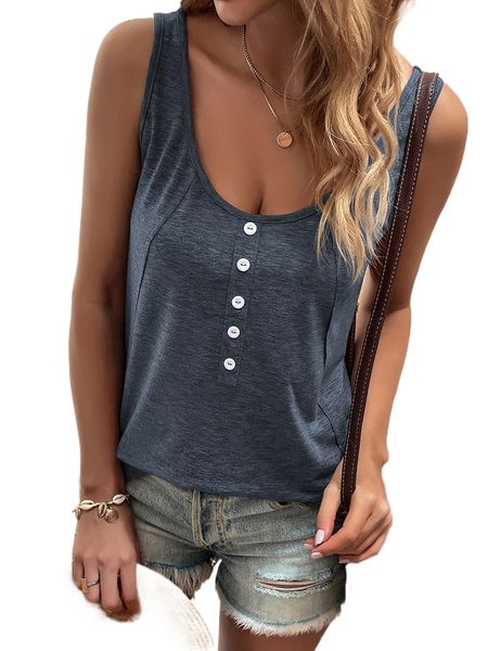 

button detail tank l05o#, White