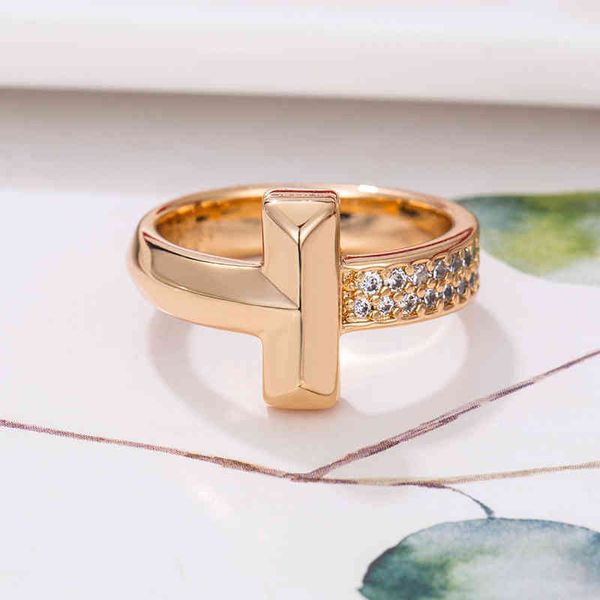 

6jek s925 sterling silver t-house ring simple korean and japanese temperament t-shaped romantic couple design