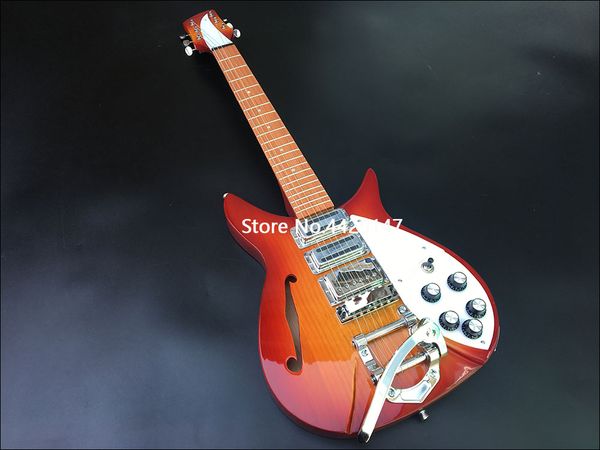 

f whole 6 strings electric guitar ricken 325 cherry burst body glossy