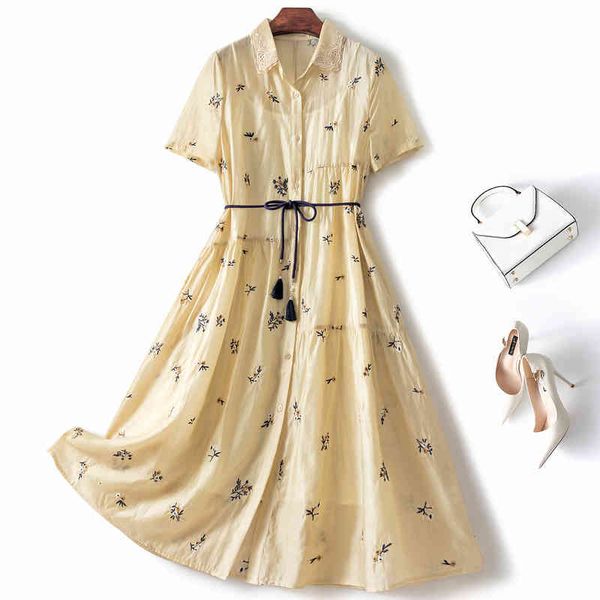 

casual dresses europe station boutique label cutting tail order export foreign trade light luxury high-end original summer embroidered, Black;gray