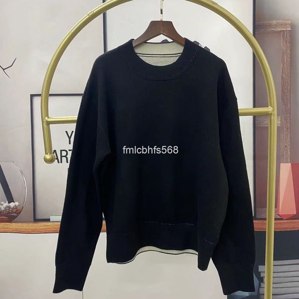 

women's knits & tees d product letter "8" embossed cashmere sweater men's and women's round neck pullover, White