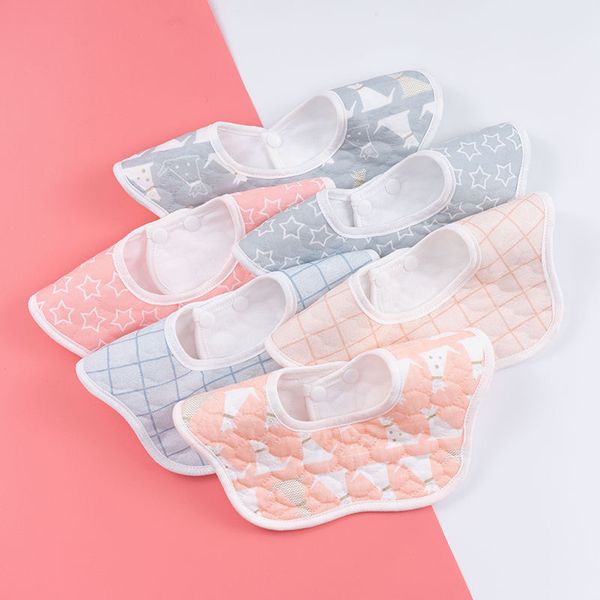 

2022 kid newborn bibs burp cloths saliva towel male female baby 360 degree baby feeding 100% cotton children waterproof large bib eating bag