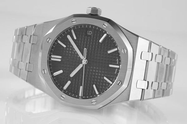 

tw factory men's watch automatic machine cal.4302 movement size 41 mm steel case material sapphire crystal glass 15500, Slivery;brown