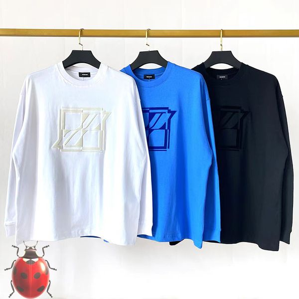 

long sleeve t-shirt embroidery tee men women oversize sweatshirts, Black;brown