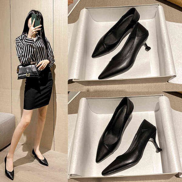 

sandals high heels pointed pumps simple shallow mouth black thin heeled sandals women shoes office 220318