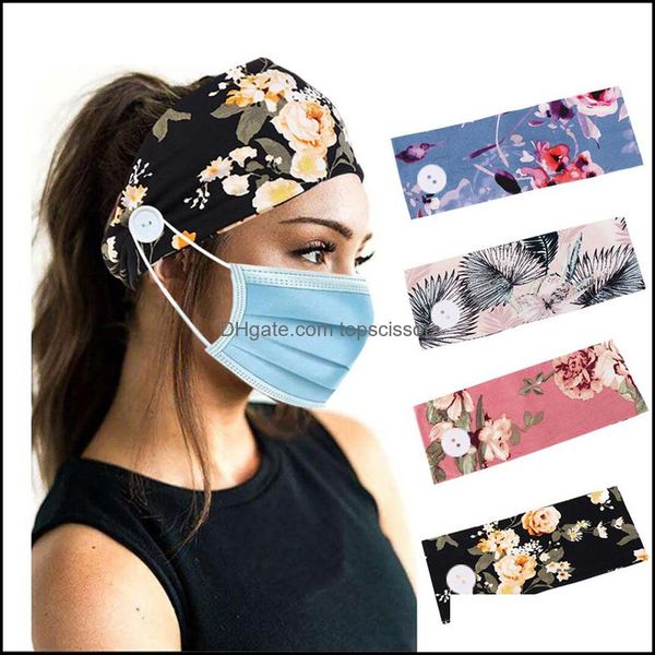 

headband hair accessories tools products headbands with buttons band for holding mask turban headwraps nursesdoctors healare workers wome, Black;brown