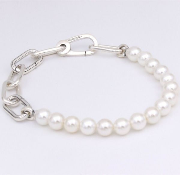 ME Gioielli a catena per bracciale perle coltivati in acqua dolce 925 braccialetti in argento sterling da donna perle per perle per perle per il regalo di compleanno per la birra