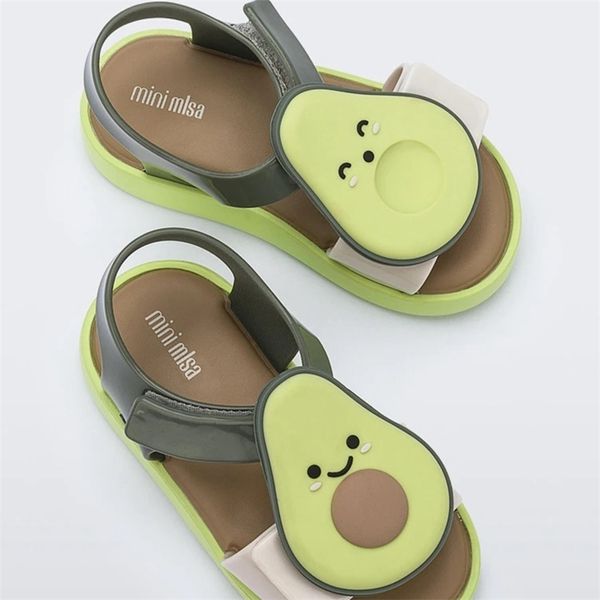 Mini MLSA Sapatos infantis Sapatos Melflex Sapacato de Straberry Pin Pin Princado Sandálias Baby Girl Sapato de praia 220607
