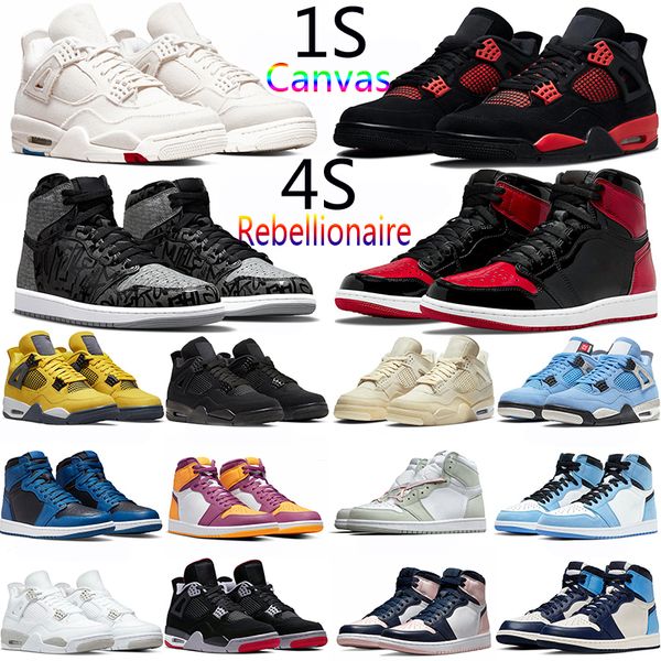 

jumpman 4 4s basketball shoes men women canvas red thunder black cat oreo tour yellow 1 1s rebellionaire bred patent brotherhood dark marina