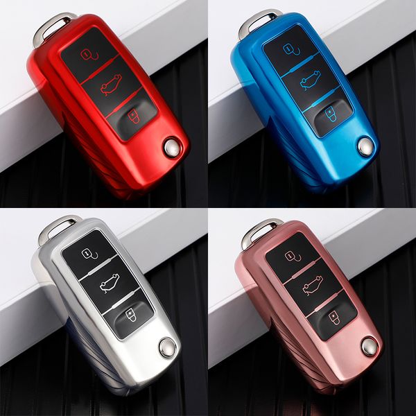 

tpu car remote key case cover shell for volkswagen vw polo tiguan passat b5 b6 b7 golf eos scirocco jetta mk6 for skoda octavia