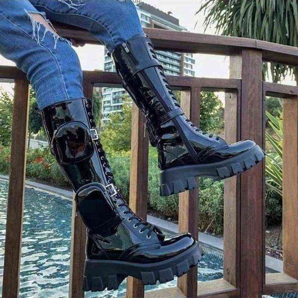 

new large size 43 motorcycle boot 's high tube over the knee long wallet rider platform combat 220815, Black