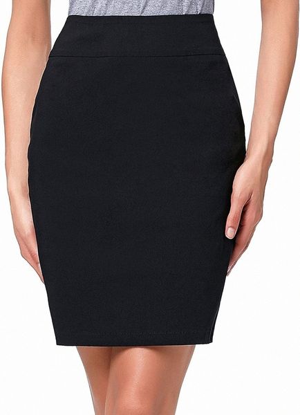 

kasin women's knee length pencil skirts slim fit business skirt f1ee#, White;black