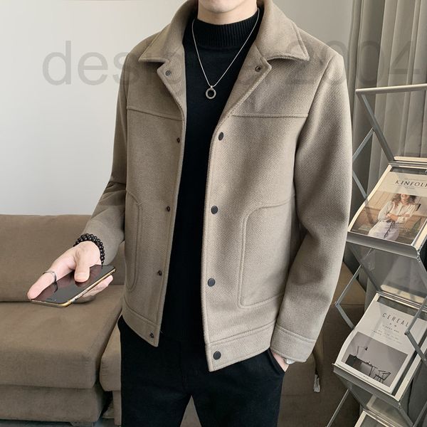 

men's wool & blends designer woolen coat men's 2022 autumn winter n, Black