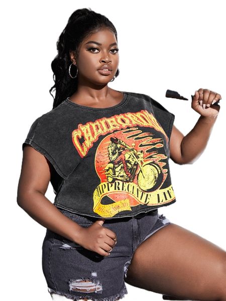 

sxy plus letter & figure graphic batwing sleeve tee a8qy#, Black