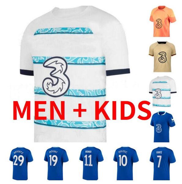 

22 23 cfc pulisic sterling soccer jerseys special champions werner havertz football shirts james jorginho camiseta 2022 2023 ziyech mount ko, Black;yellow