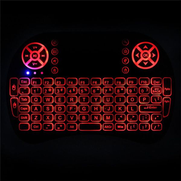 Drahtlose Tastatur Fly Air Mouse Rii I8 Touchpad Eingebauter Akku Reichweite Farben mit Hintergrundbeleuchtung Tastaturen Touchpads Werksverkauf