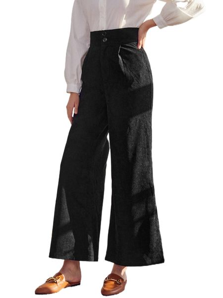 

x belinda high waist wide leg pants 41ta#, Black;white