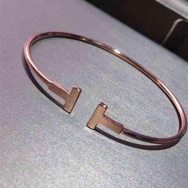 

ncer t home s925 double t glossy bracelet simple fashion temperament bracelet valentine's day tanabata christmas gift, Black