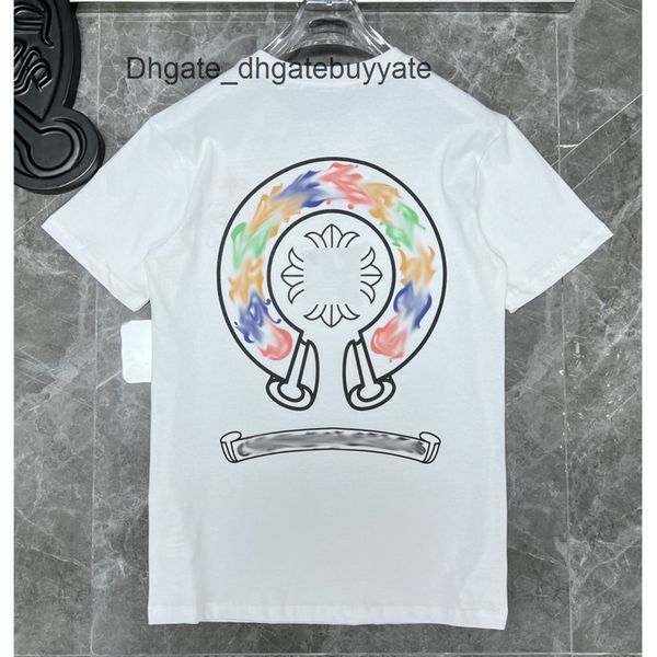 

men's classic luxury t shirts brand ch man t-shirt summer women cross sanskrit tees letter designer tshirts boy loose round neck shirt, White;black