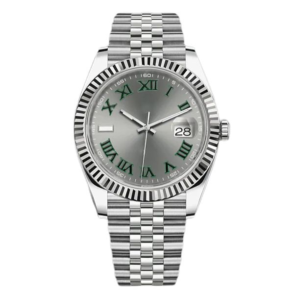 

2022 watch silver grey face automatic mens mechanical watches full stainless steel traditional strap super luminous waterproof wristwatch, Slivery;brown