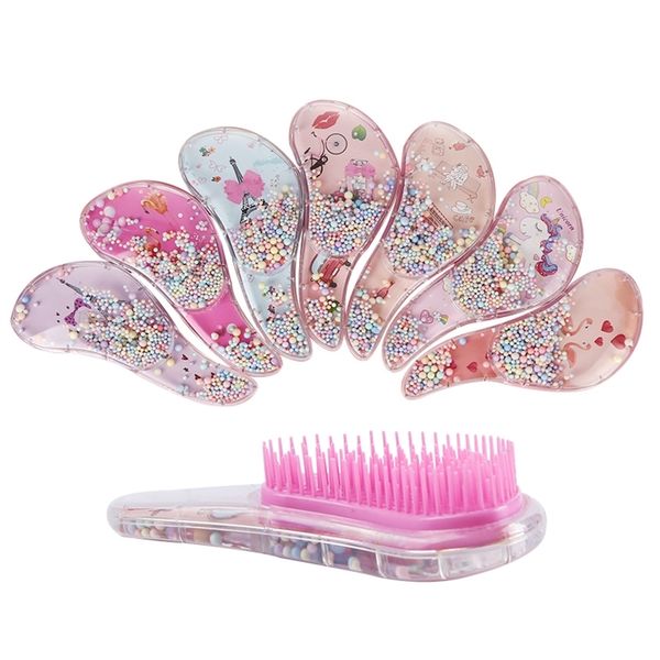 

small tt antiknot massage cartoon cute hairdressing comb for kids 220708, Silver