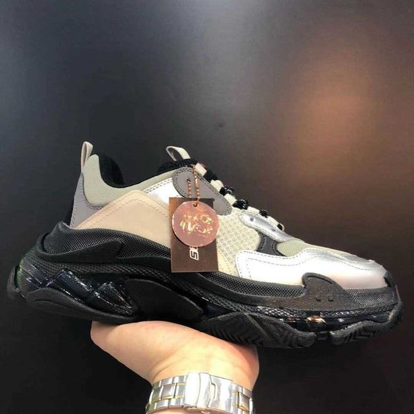 

grey black triple s sneaker clear sole triple designer vintage sneakers triple chaussette gear men women fashion outdoor shoes one sale