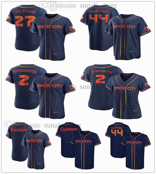 

navy 2022 space city connect jerseys jose altuve 27 alex bregman 2 yordan alvarez 44 justin verlander 35 kyle tucker 30 yuli gurriel 10 crai, Blue;black
