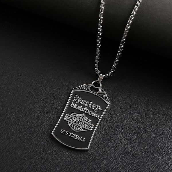 

new steel necklace street trend brand necklace simple personality, Silver