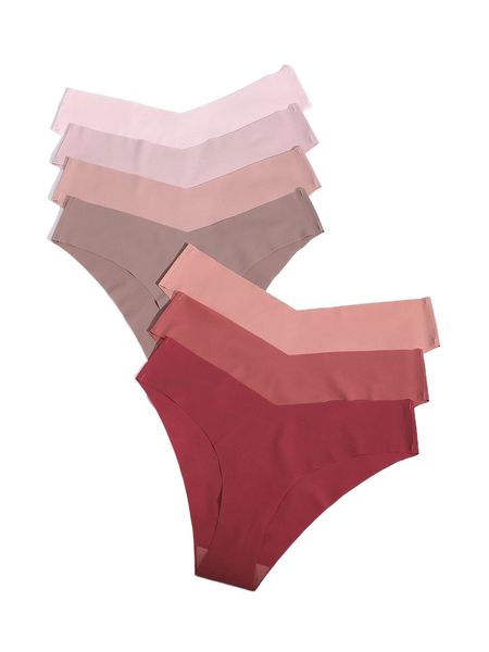 

7pack plain panty set z3qy#, Black;red