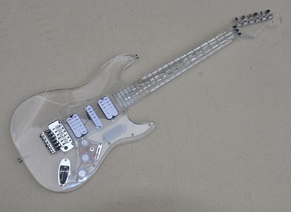 

6 strings acrylic electric guitar with led lights