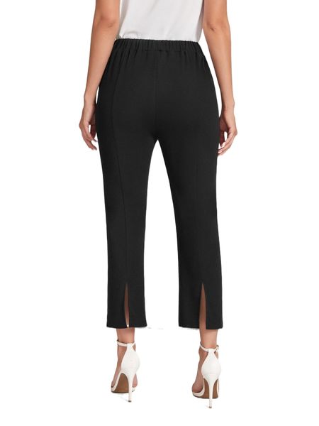 

emery rose high waist split detail pants v9kf#, Black;white
