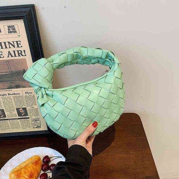 

woven ox horn bag ins net red hand shell fashion cloud foreign style armpit