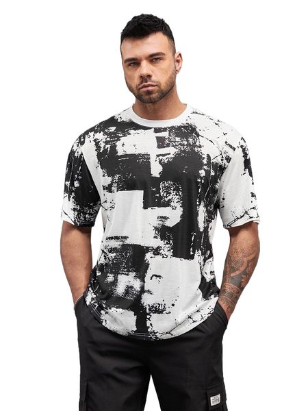

extended sizes men graphic print tee q4nz#, White;black
