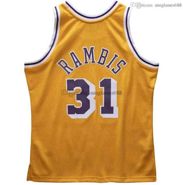 

stitched kurt rambis jersey s-6xl mitchell & ness 1984-85 mesh hardwoods classics retro basketball jerseys men women youth, Black