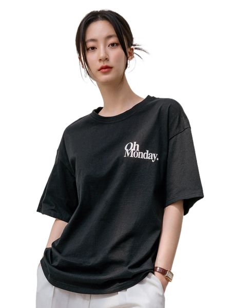 

dazy-less letter graphic drop shoulder tee p3n3#, White