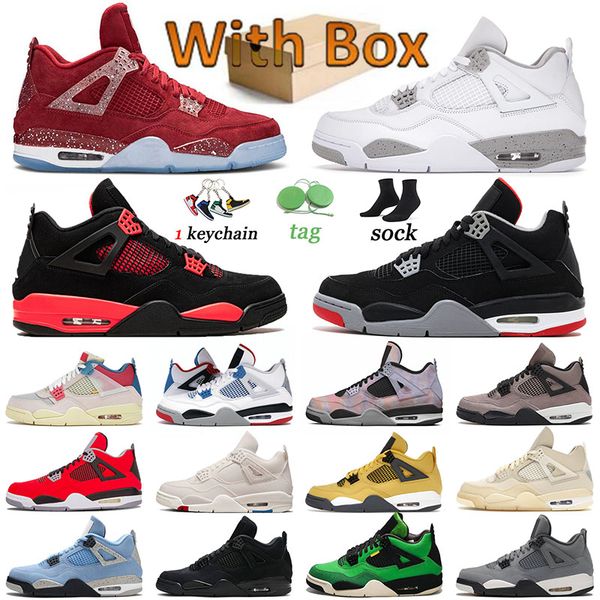 

jumpman 4 basketball shoes designer woman us 13 sail new black cat canvas white oreo 4s sneakers sports zen master red thunder men trainers