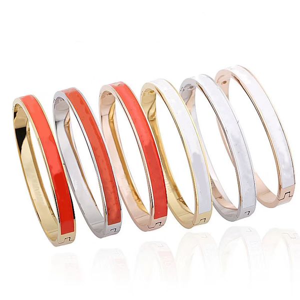 Fashion Luxury designer donna Gioielli Bracciale semplice Lettere Fiore Rotondo Marca Colore Rosso Bianco Drip Oil Bracciale Qualità Nessuna scatola