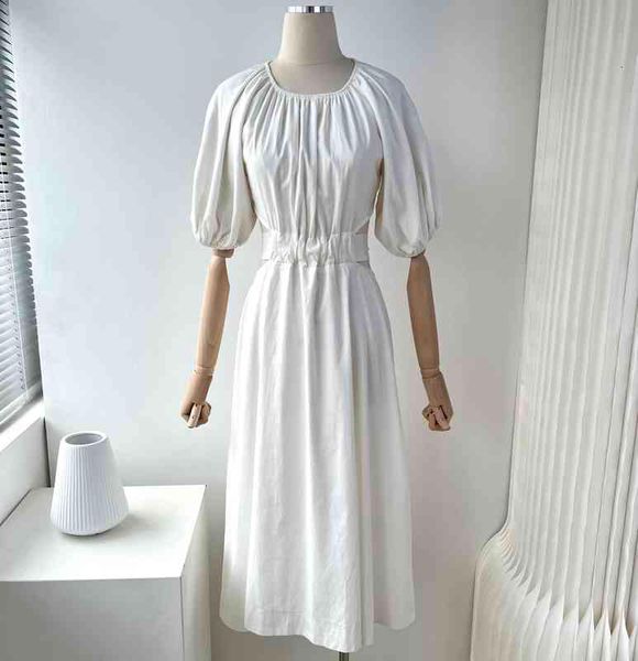 

casual dresses foreign trade original single french gentle party small skirt bubble sleeve backless bow dress, Black;gray