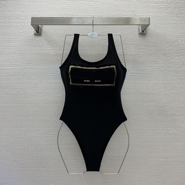 Costume da bagno firmato da donna F Costumi da bagno Designer di un pezzo Costumi da bagno da donna sexy Costumi da bagno alla moda da spiaggia nera Abbigliamento sportivo all'aperto 2022