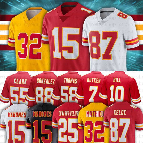 

15 patrick mahomes football jerseys mecole hardman 10 tyreek hill tyrann mathieu 6 shane buechele 87 travis kelce 4 chad henne gehrig 7, Black