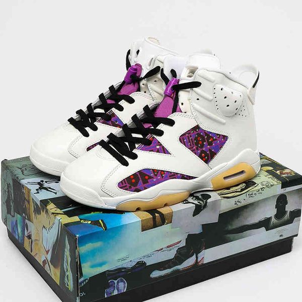 

shoes jumpman 6 quai white-purple basketball 6s designer sport running