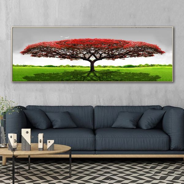Живопись кровати красное дерево домашнее декор холст принты ландшафтные плакаты на стенах художественные картинки для гостиной крытая украшение Cuadros