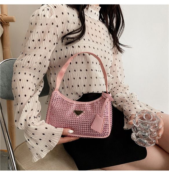 

women mini bags handbags pink light green black white rhinestone purses designer shoulder crossbody bag multi pochette wallet