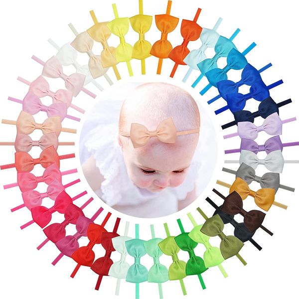 50 шт. Детские повязки на голову 2,75 дюйма grosgrain лента волос складывает нейлоновые аксессуары для волос для новорожденных детей Дети девочка